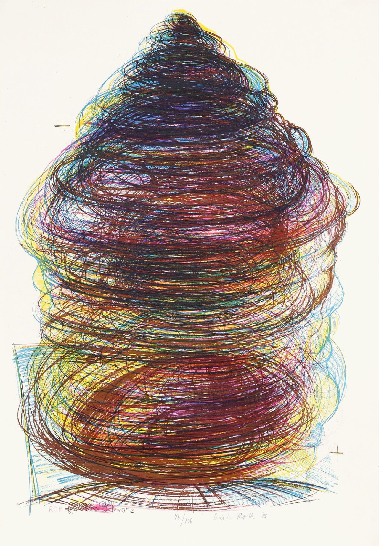 Auf diesem Bild ist das folgende Kunstwerk zu sehen: Dieter Roth. „Kreisel“. 1973.