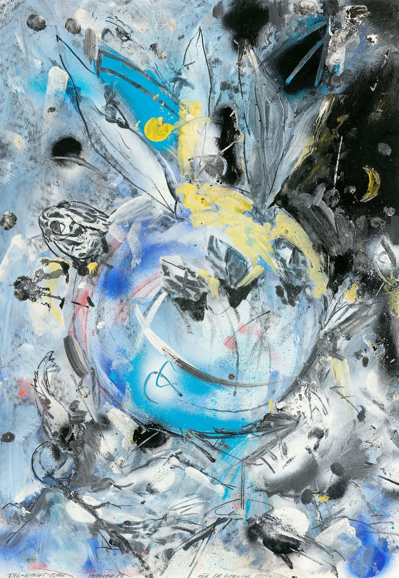 Auf diesem Bild ist das folgende Kunstwerk zu sehen: Christian Ludwig Attersee. „Tag-Nacht-Bau“. 1988.