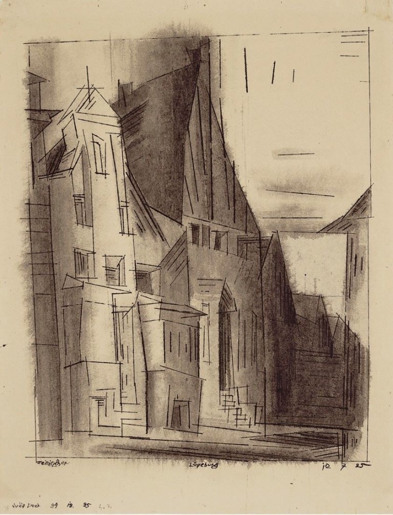 Auf diesem Bild ist das folgende Kunstwerk zu sehen: Lyonel Feininger. „Lüneburg“. 1925.