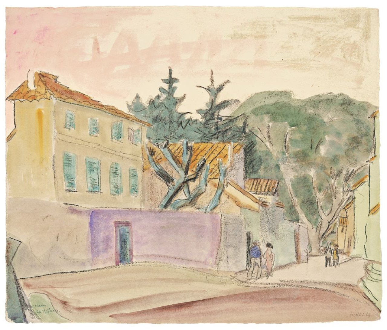Auf diesem Bild ist das folgende Kunstwerk zu sehen: Erich Heckel. „Haus bei Nimes“. 1926.