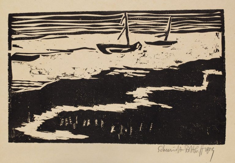 Auf diesem Bild ist das folgende Kunstwerk zu sehen: Karl Schmidt-Rottluff. „Wattenmeer“. 1909.