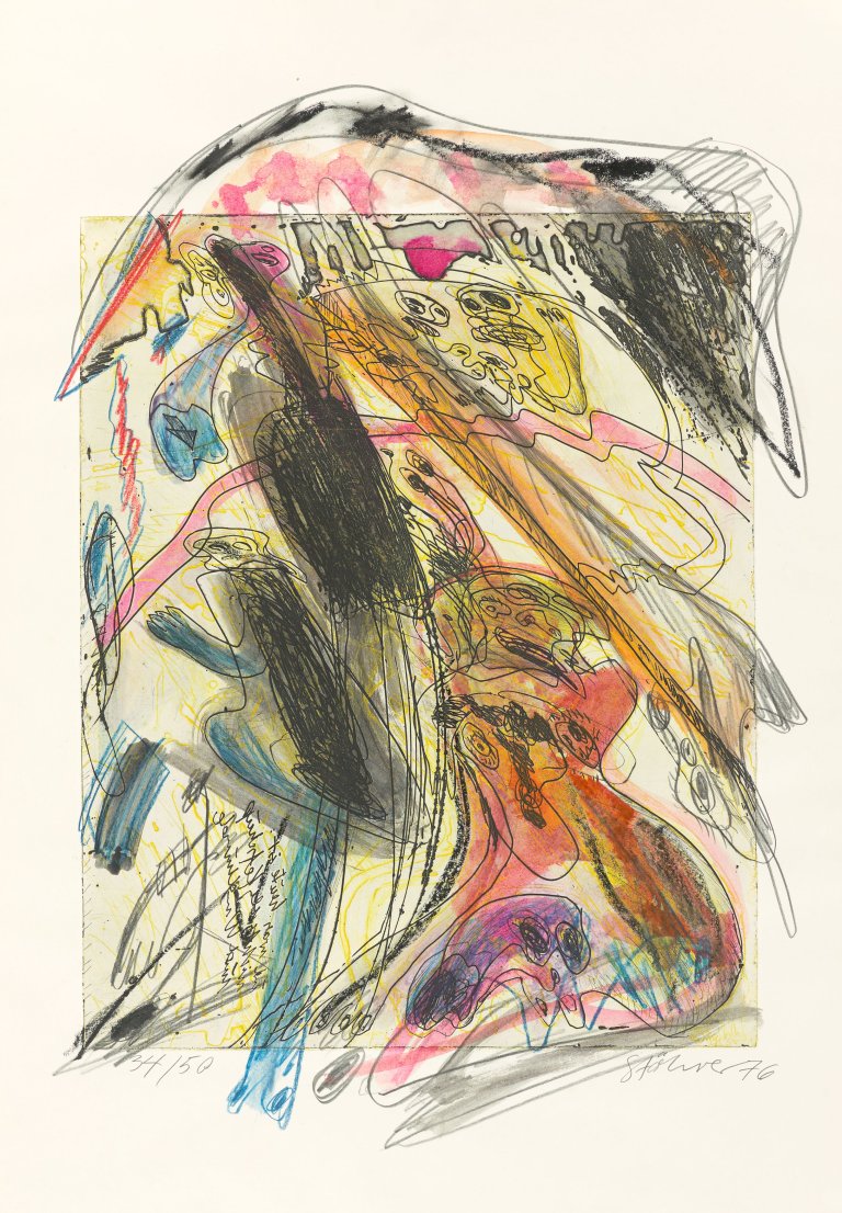 Auf diesem Bild ist das folgende Kunstwerk zu sehen: Walter Stöhrer. „Nichts als Ketchup und Windhunde“. 1976.