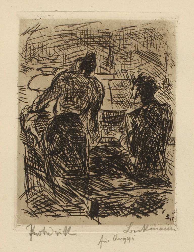 Auf diesem Bild ist das folgende Kunstwerk zu sehen: Max Beckmann. „Am Klavier“. 1913.