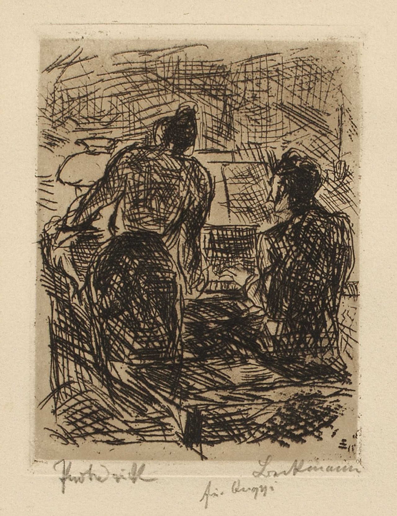 Auf diesem Bild ist das folgende Kunstwerk zu sehen: Max Beckmann. „Am Klavier“. 1913.