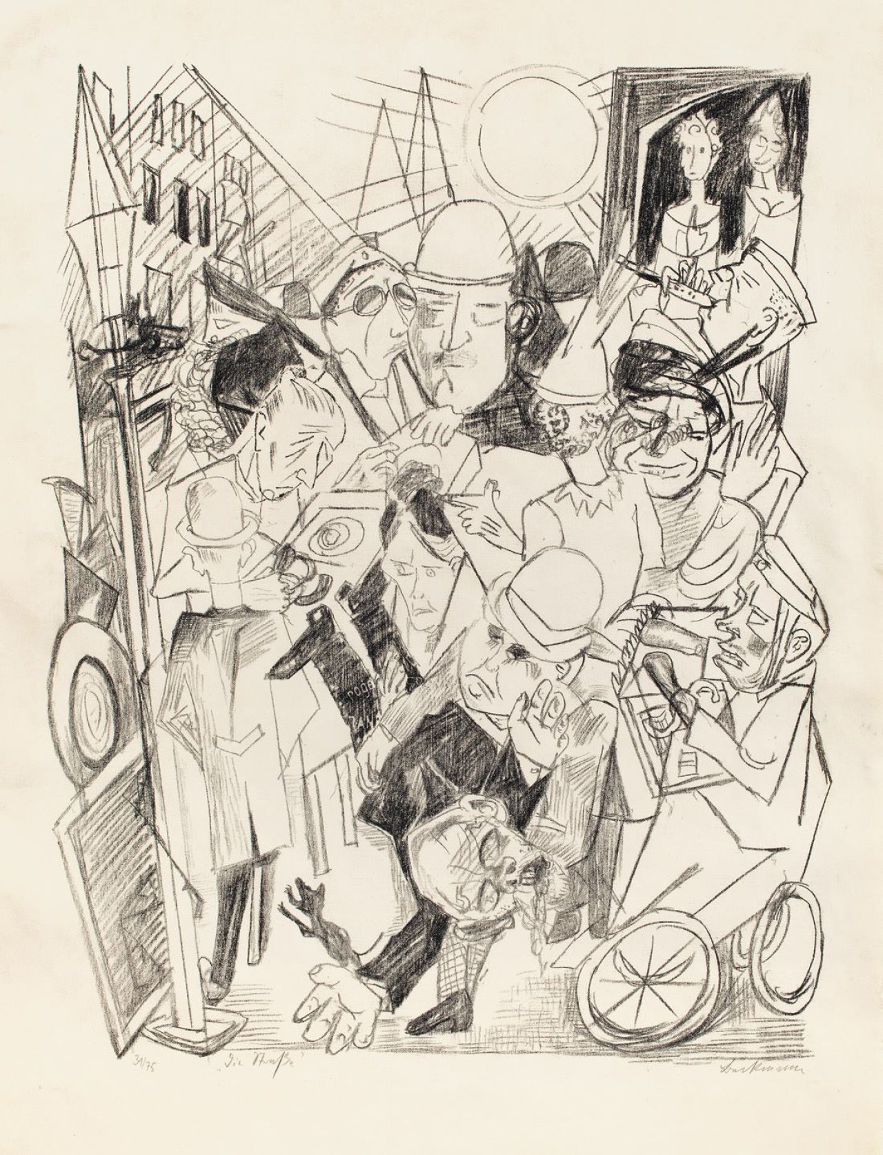 Auf diesem Bild ist das folgende Kunstwerk zu sehen: Max Beckmann. „Die Straße“. 1919.