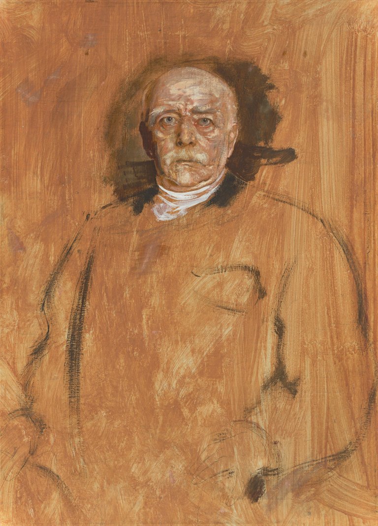Auf diesem Bild ist das folgende Kunstwerk zu sehen: Franz von Lenbach. Otto Fürst von Bismarck (späte Skizze).