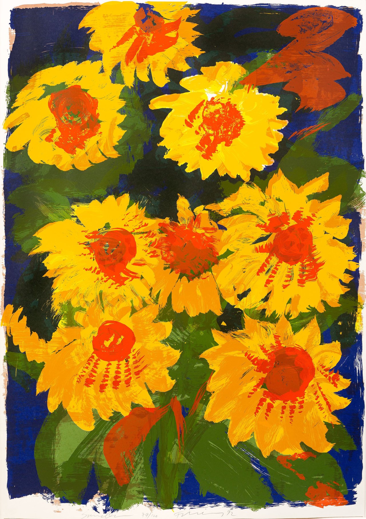 This picture shows the following artwork: Rainer Fetting. ”Sonnenblumen”. 1992.