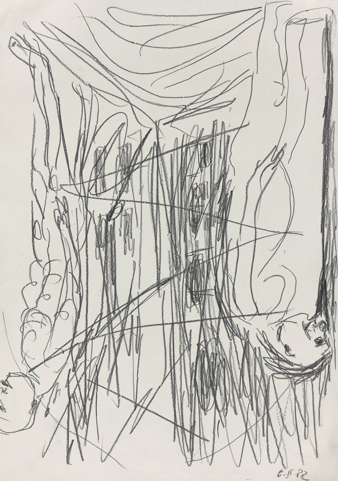 Auf diesem Bild ist das folgende Kunstwerk zu sehen: Georg Baselitz. Ohne Titel (Straßenbild). 1982.
