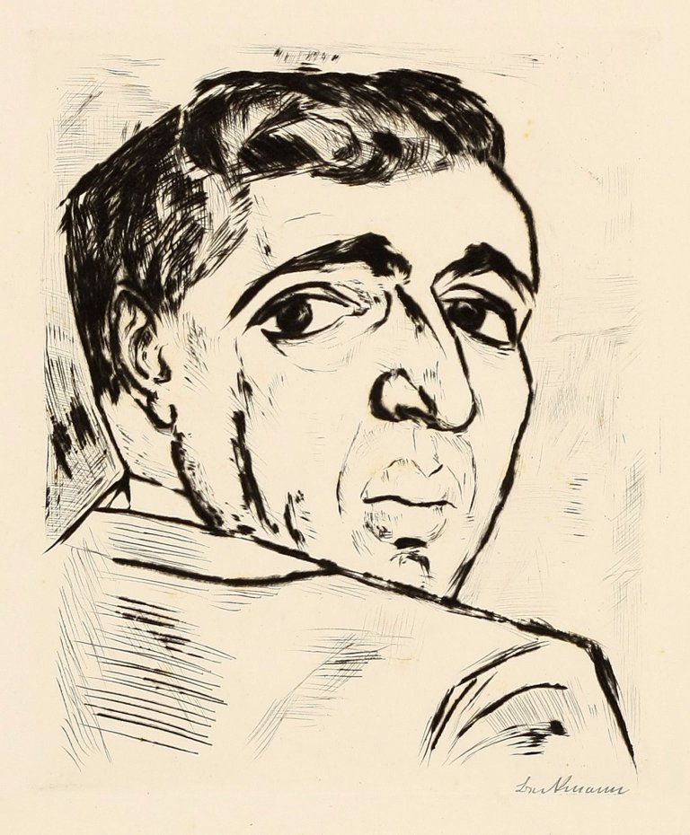 Auf diesem Bild ist das folgende Kunstwerk zu sehen: Max Beckmann. „Bildnis I.B. Neumann“. 1919.