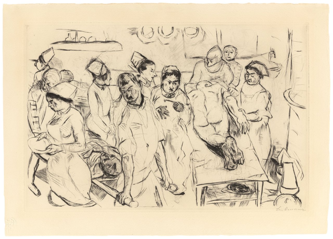 Auf diesem Bild ist das folgende Kunstwerk zu sehen: Max Beckmann. „Große Operation“. Um 1914.