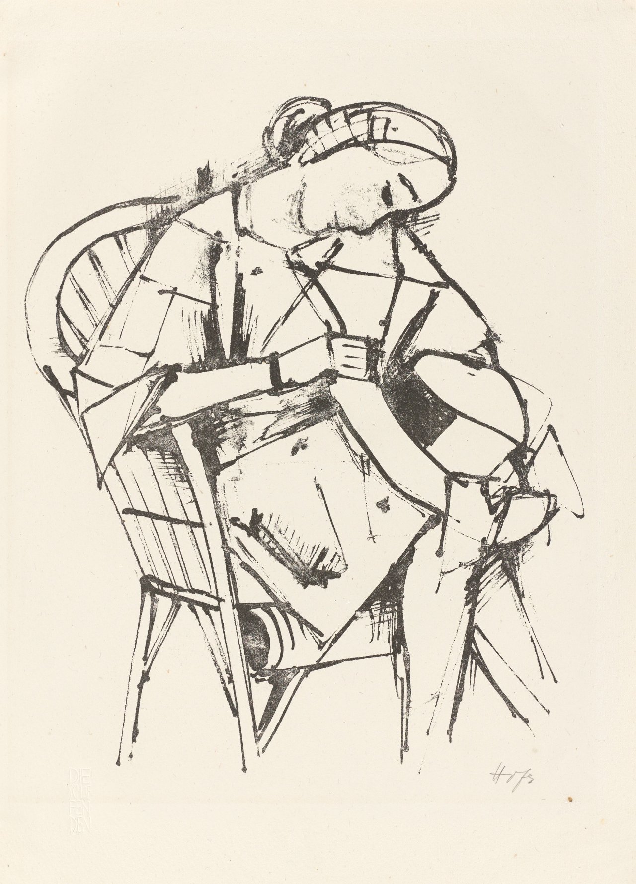 This picture shows the following artwork: Karl Hofer. ”Die Putzmacherin III”. 1922.