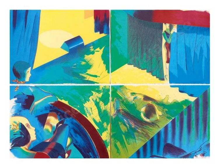 Auf diesem Bild ist das folgende Kunstwerk zu sehen: Allen Jones. „Stage Set“. 1982.