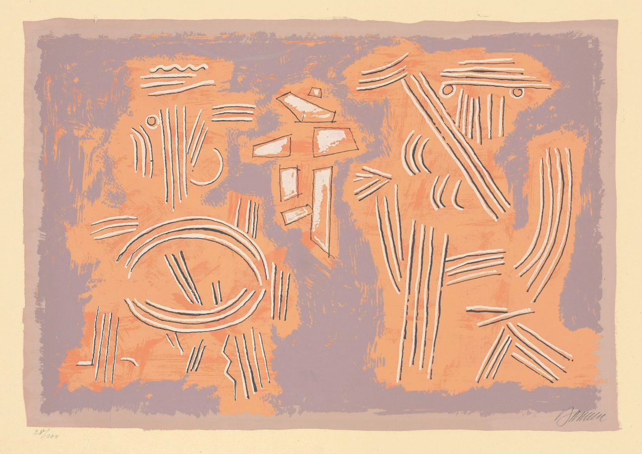 Auf diesem Bild ist das folgende Kunstwerk zu sehen: Willi Baumeister. „Mykene“. 1954.