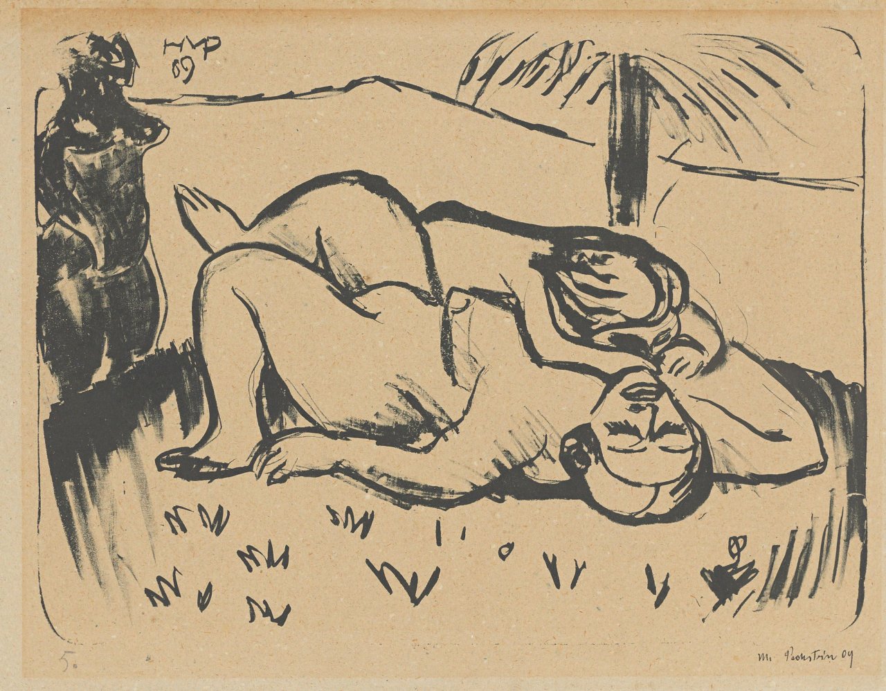 Auf diesem Bild ist das folgende Kunstwerk zu sehen: Max Pechstein. „Tote Mutter“. 1909.