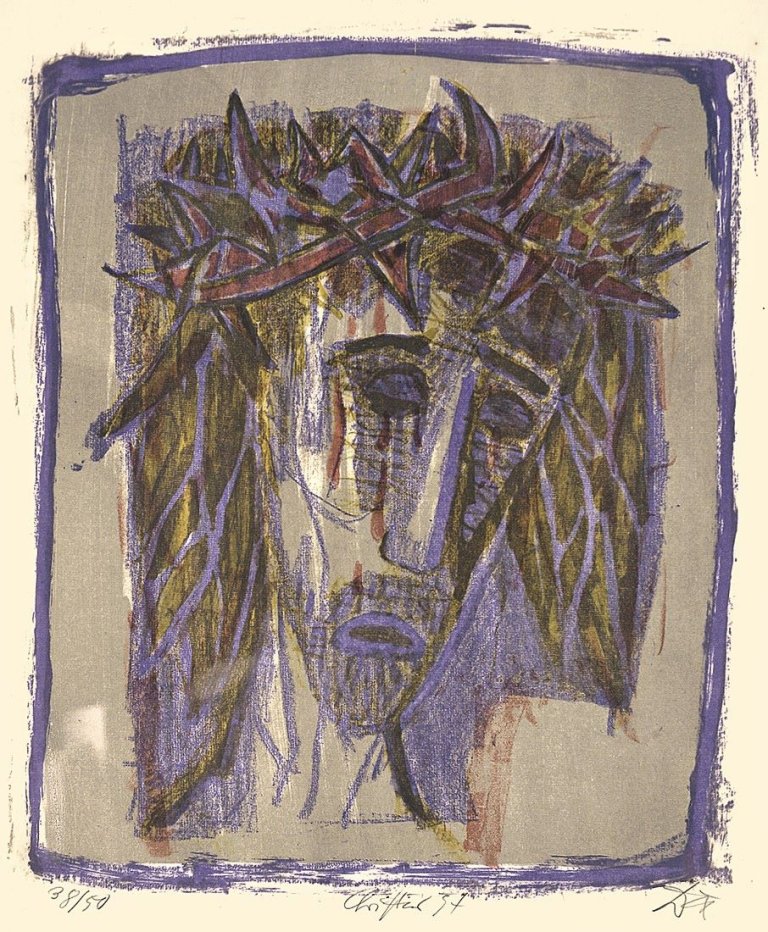 Auf diesem Bild ist das folgende Kunstwerk zu sehen: Otto Dix. „Christus“. 1957.