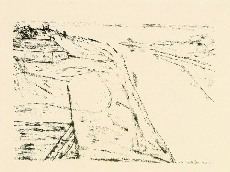 This picture shows the following artwork: Paul Klee. „Blick auf einen Fluss“. 1912.