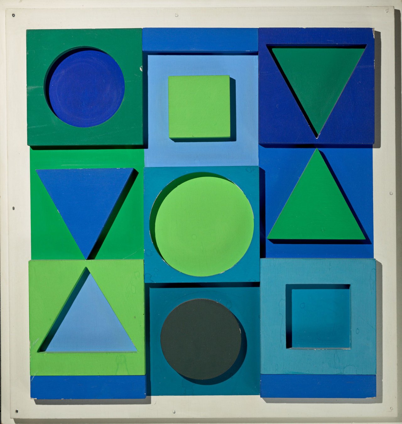 Auf diesem Bild ist das folgende Kunstwerk zu sehen: Victor Vasarely. „Zaphir positiv“ / „Zaphir negativ“. 1967.