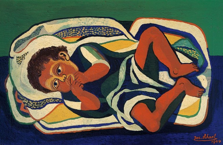 Auf diesem Bild ist das folgende Kunstwerk zu sehen: Josef Scharl. „The Infant (Mexican Child)“. 1944.