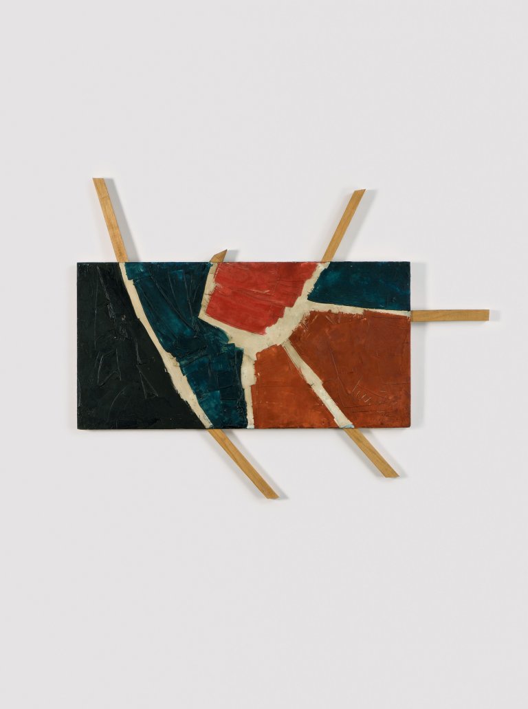 Auf diesem Bild ist das folgende Kunstwerk zu sehen: Adolf Luther. „Farbfeldbild“. 1958.