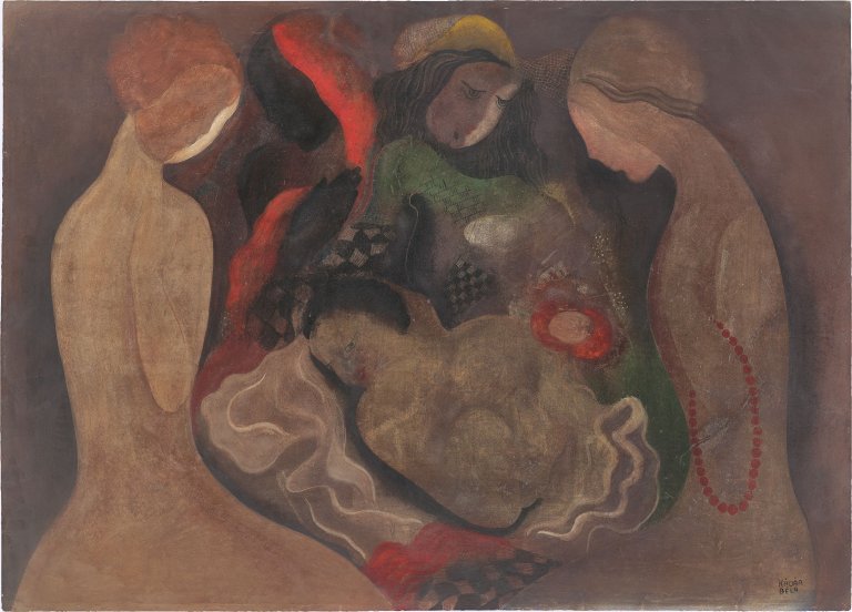 Auf diesem Bild ist das folgende Kunstwerk zu sehen: Béla Kádár. Neugeborene. Um 1925.