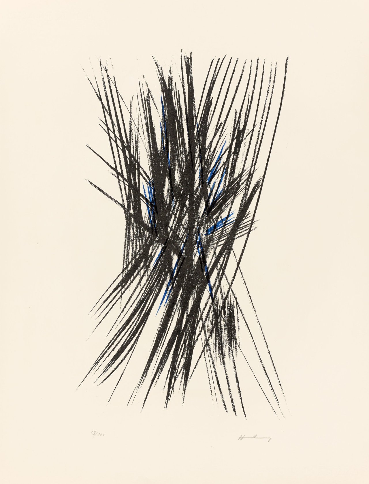 Auf diesem Bild ist das folgende Kunstwerk zu sehen: Hans Hartung. „L 24“. 1957.