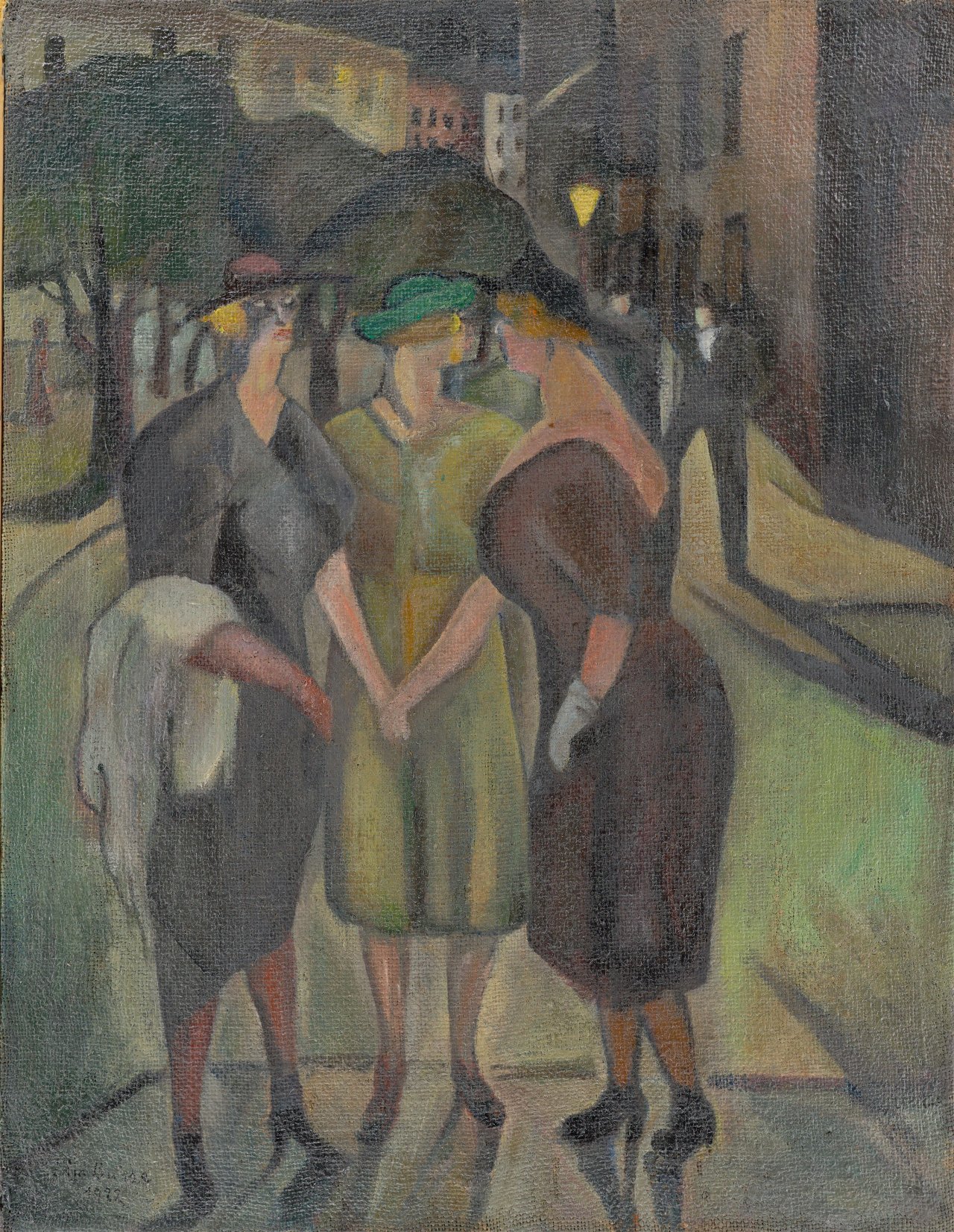 Auf diesem Bild ist das folgende Kunstwerk zu sehen: Lilia Busse. Nächtliche Begegnung. 1922.