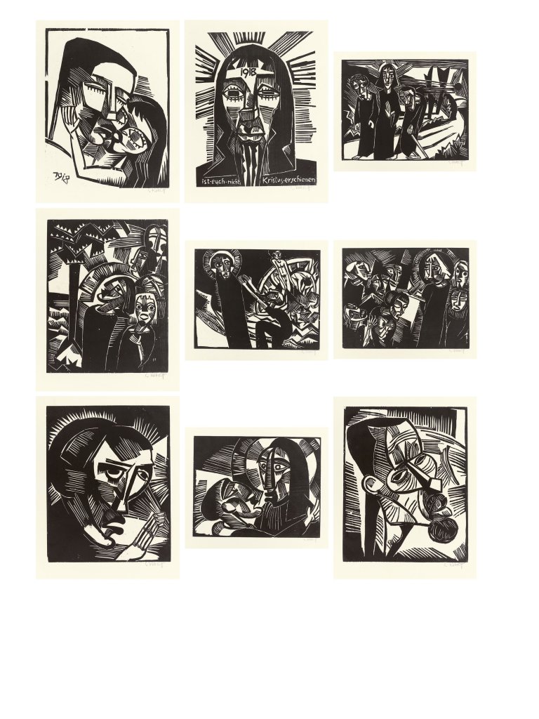 Auf diesem Bild ist das folgende Kunstwerk zu sehen: Karl Schmidt-Rottluff. „9 Holzschnitte“. 1918.