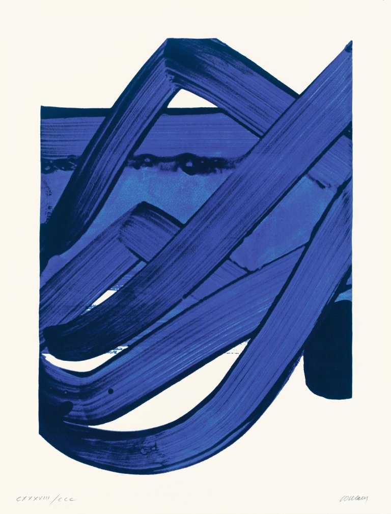 Auf diesem Bild ist das folgende Kunstwerk zu sehen: Pierre Soulages. „Serigraphie No. 18“. 1988.