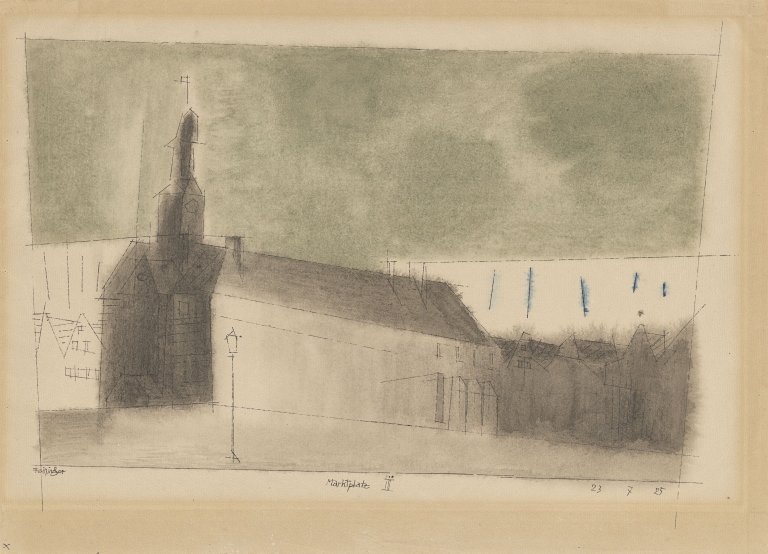 This picture shows the following artwork: Lyonel Feininger. ”Marktplatz III”. 1925.