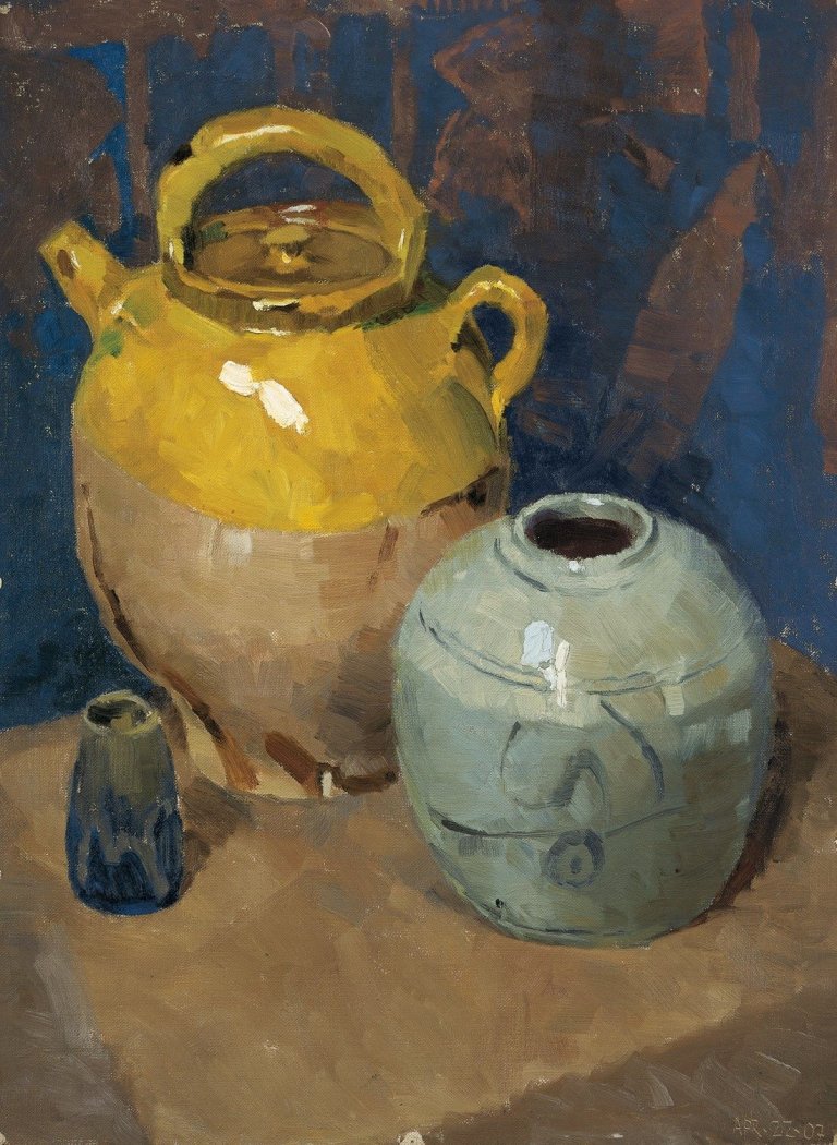 Auf diesem Bild ist das folgende Kunstwerk zu sehen: Lyonel Feininger. „Stilleben“. 1907.