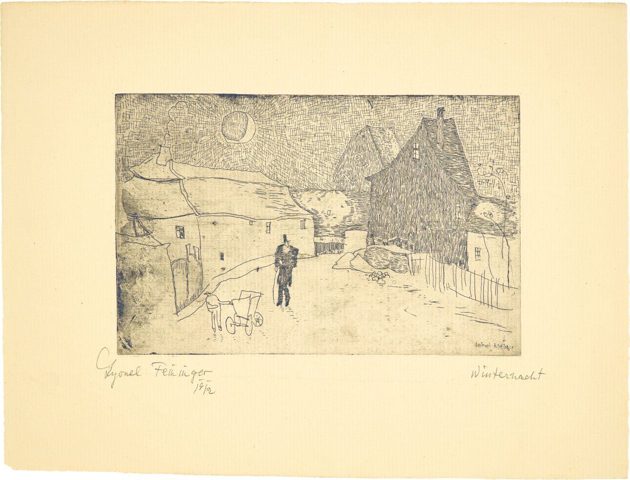 Auf diesem Bild ist das folgende Kunstwerk zu sehen: Lyonel Feininger. „Winternacht“. 1916/17.