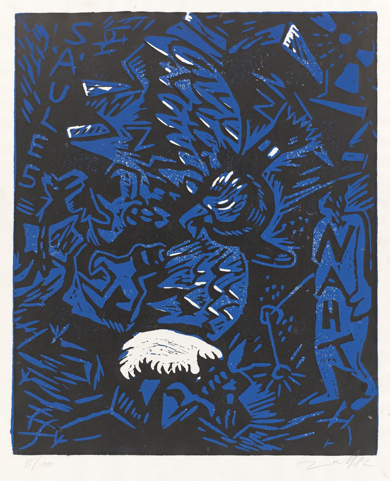 Auf diesem Bild ist das folgende Kunstwerk zu sehen: Jörg Immendorff. „Naht“. 1982.