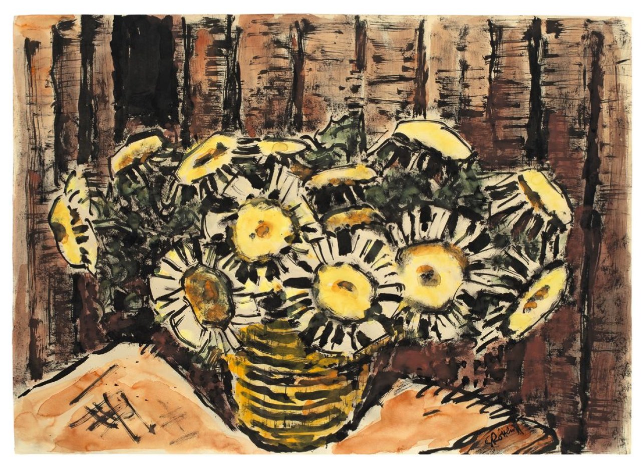 Auf diesem Bild ist das folgende Kunstwerk zu sehen: Karl Schmidt-Rottluff. „Wetterdisteln“. 1967.