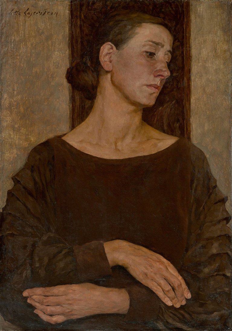 Auf diesem Bild ist das folgende Kunstwerk zu sehen: Lotte Laserstein. „In Andacht“. 1925.