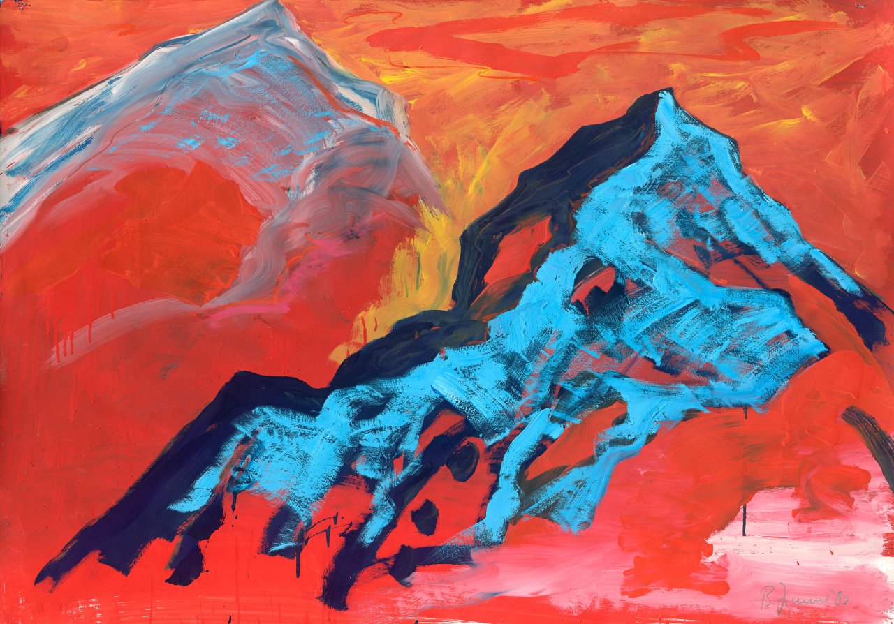 Auf diesem Bild ist das folgende Kunstwerk zu sehen: Bernd Zimmer. „Berglandschaft“. 1983.