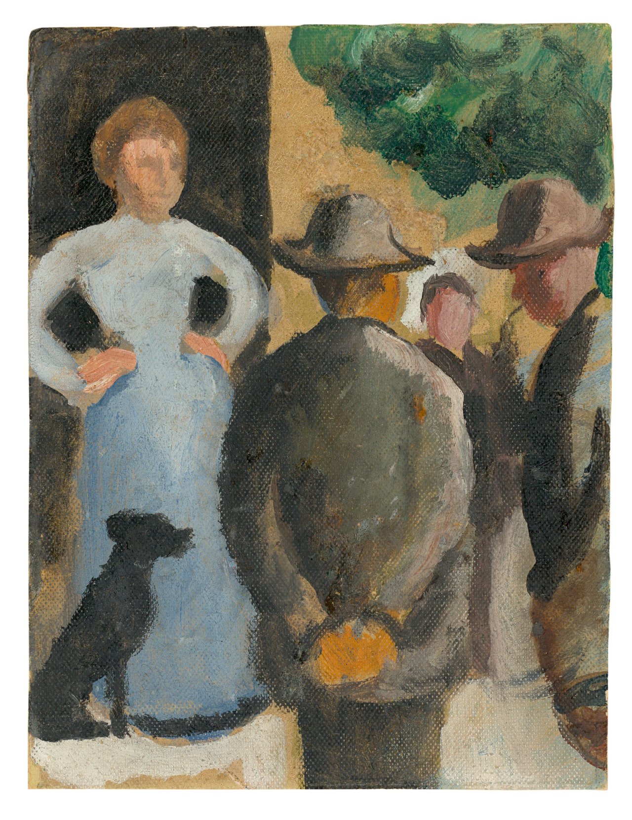 Auf diesem Bild ist das folgende Kunstwerk zu sehen: August Macke. „Leute auf der Straße“. 1909/10.