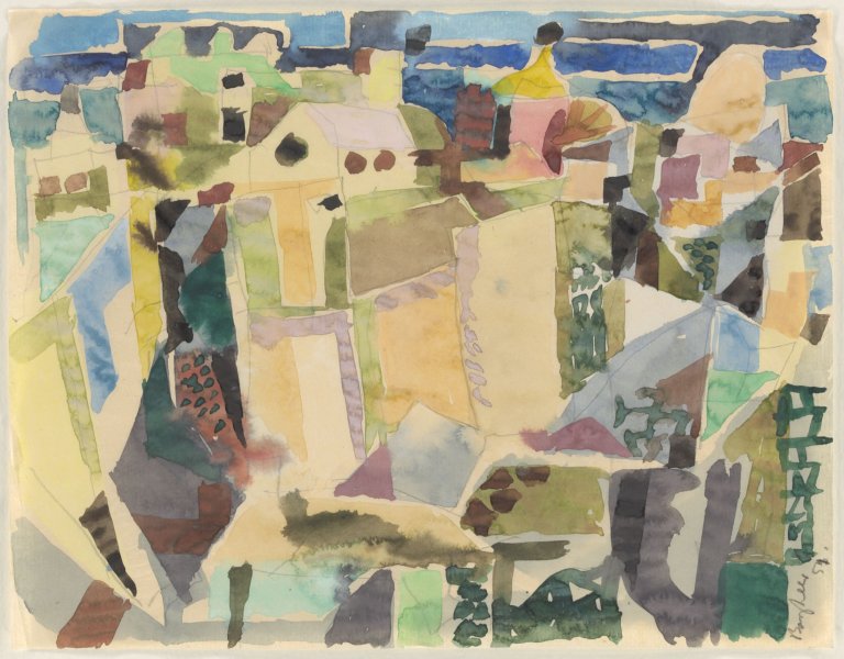 Auf diesem Bild ist das folgende Kunstwerk zu sehen: Eduard Bargheer. „Südliche Stadt 1“. 1951.