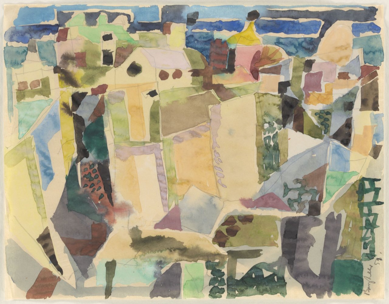 Auf diesem Bild ist das folgende Kunstwerk zu sehen: Eduard Bargheer. „Südliche Stadt 1“. 1951.