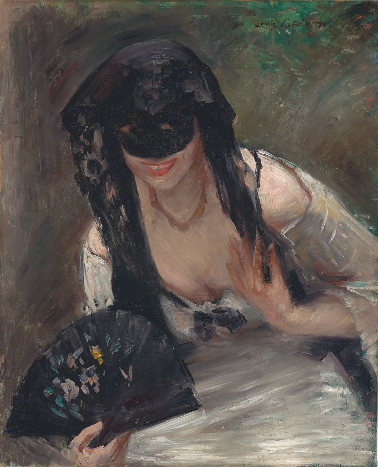 This picture shows the following artwork: Lovis Corinth. ”Maske im weißen Kleid” (Charlotte Berend). 1902.