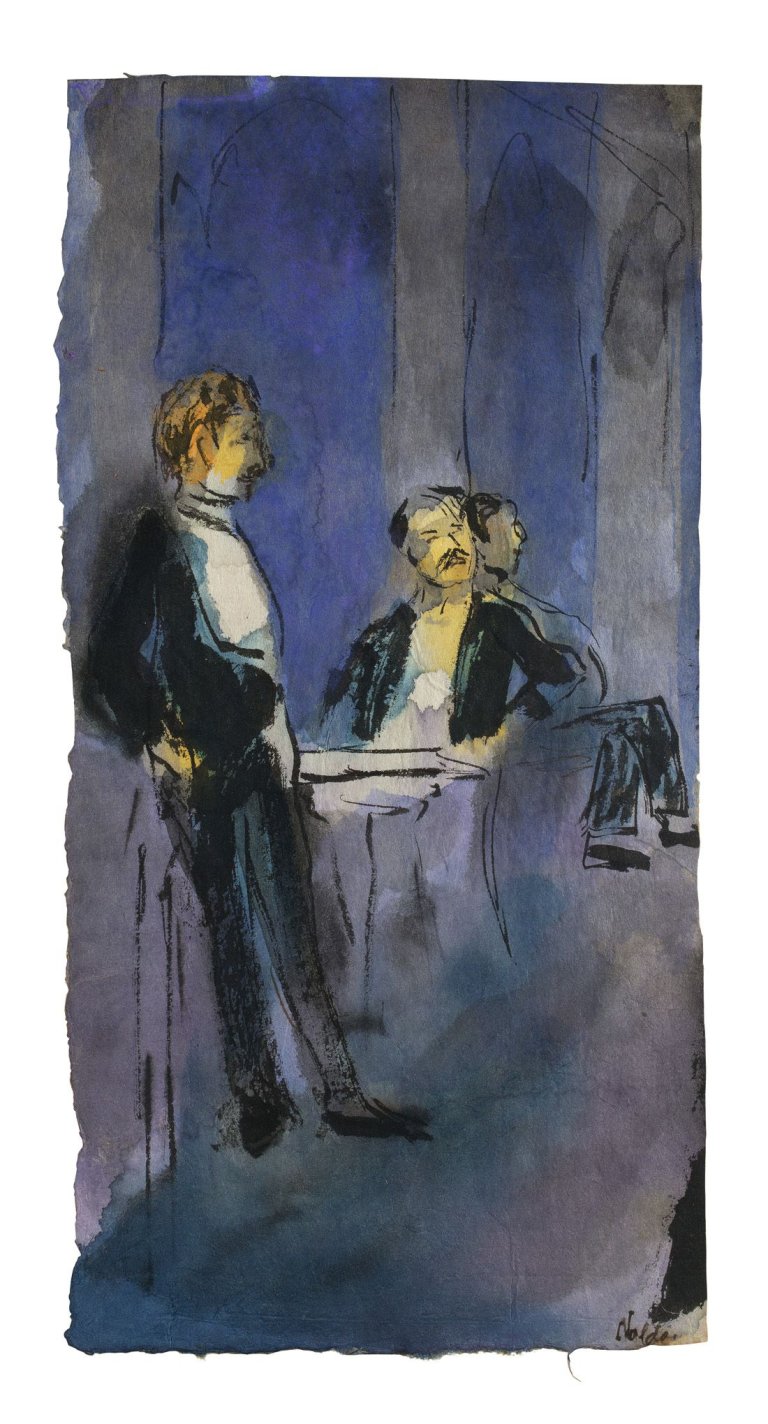 This picture shows the following artwork: Emil Nolde. „Im Café“. Circa 1910/11.