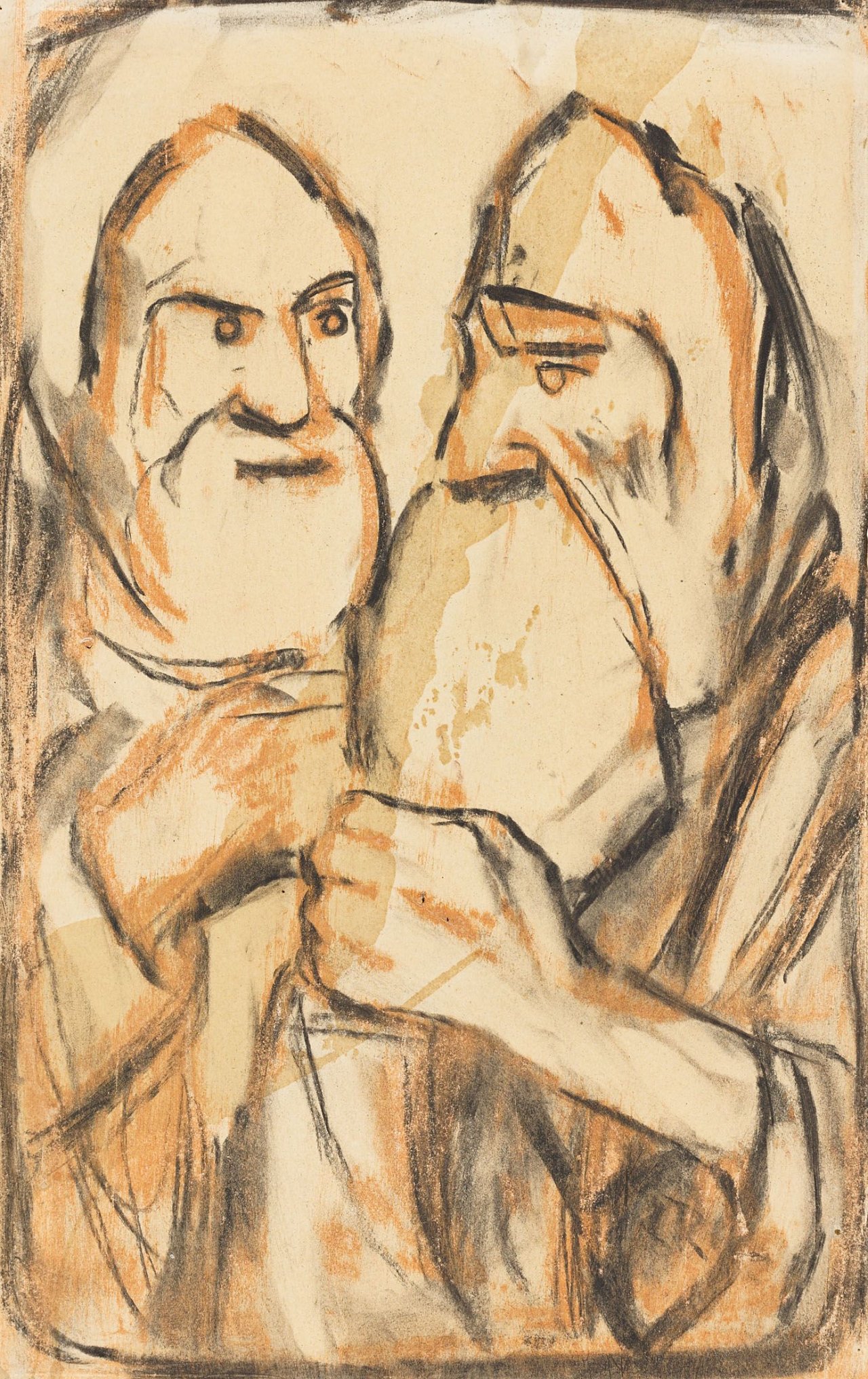 Auf diesem Bild ist das folgende Kunstwerk zu sehen: Christian Rohlfs. „Greisenköpfe“. 1912.