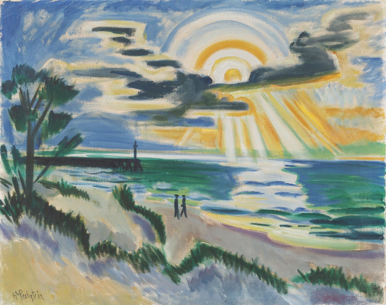 Auf diesem Bild ist das folgende Kunstwerk zu sehen: Max Pechstein. „Kalter Nachmittag“ (Leba). 1921.