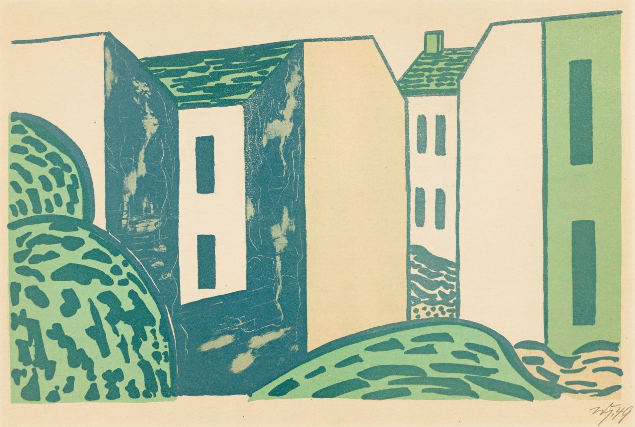 Auf diesem Bild ist das folgende Kunstwerk zu sehen: Werner Heldt. „Berliner Häuser“. 1949.