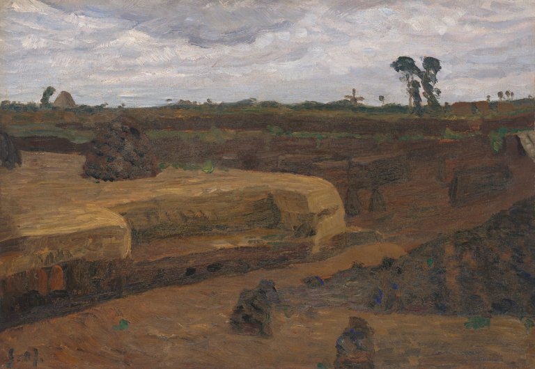 Auf diesem Bild ist das folgende Kunstwerk zu sehen: Otto Modersohn. Torfabstich im Teufelsmoor. 1907.