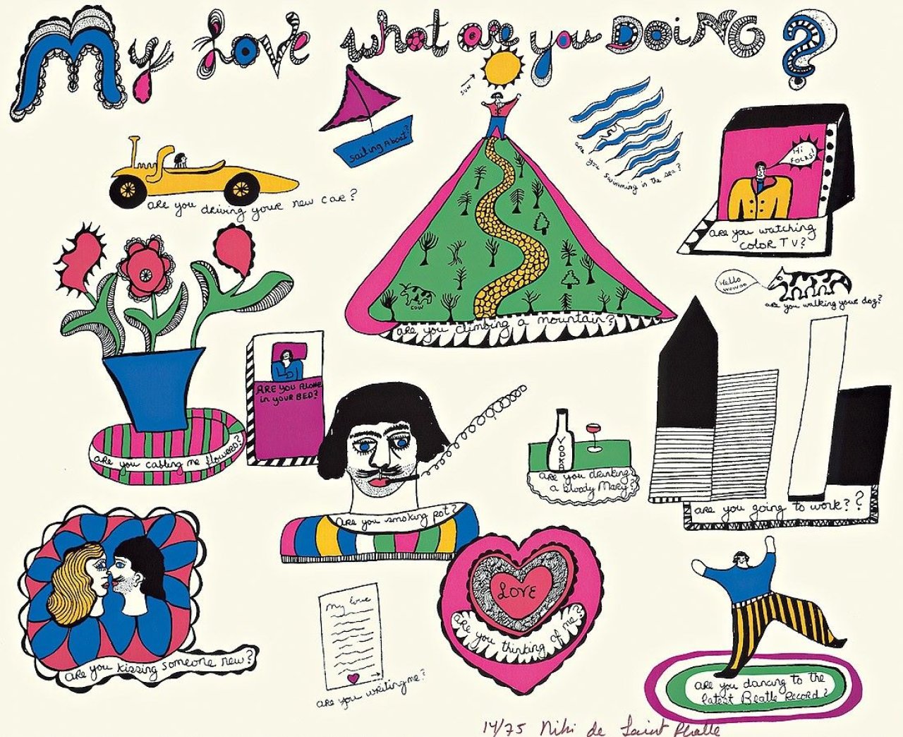 Auf diesem Bild ist das folgende Kunstwerk zu sehen: Niki de Saint Phalle. „My Love, what are you doing?“. 1968.