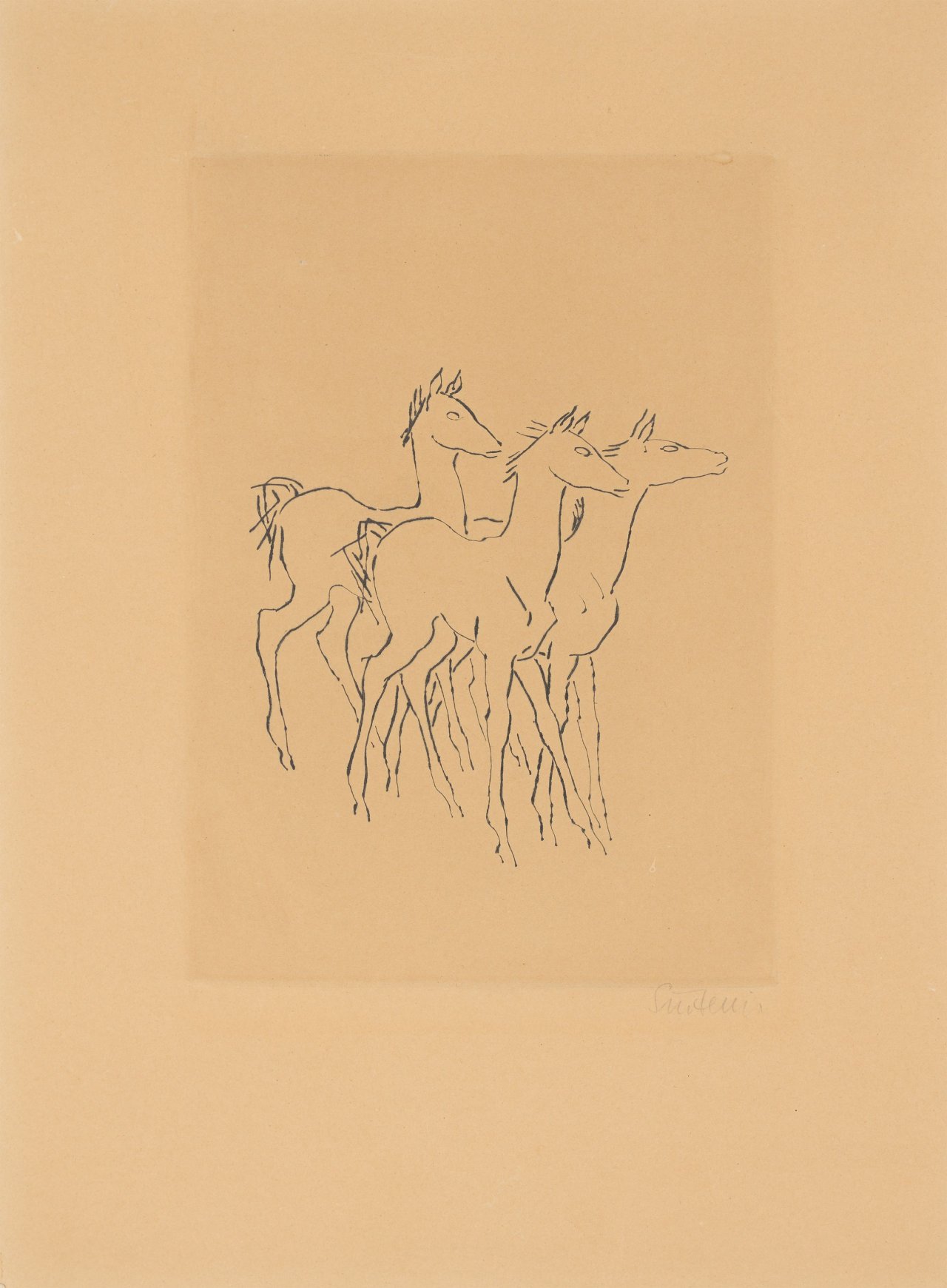 This picture shows the following artwork: Renée Sintenis. Three foals.
