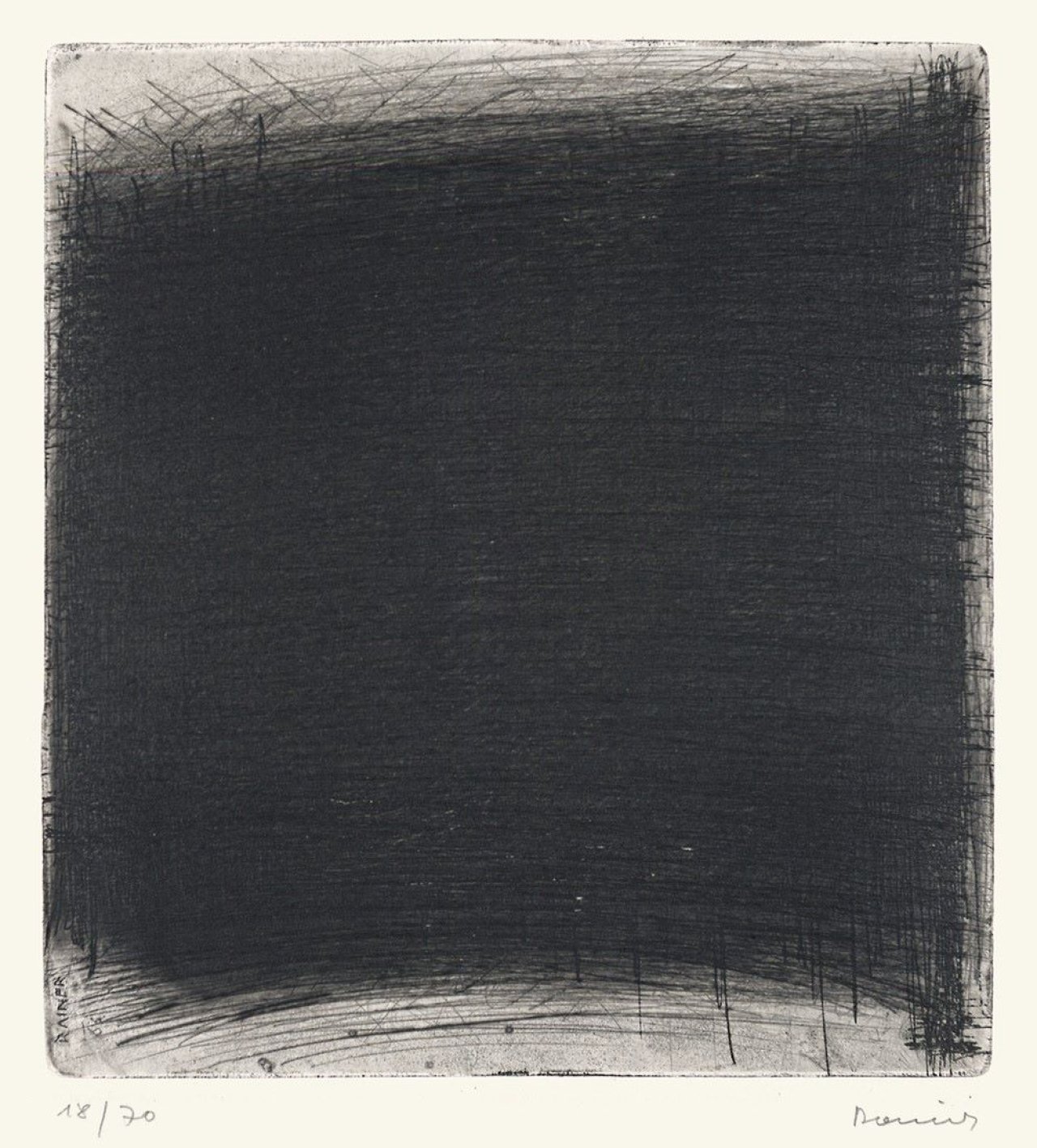 Auf diesem Bild ist das folgende Kunstwerk zu sehen: Arnulf Rainer. „Überdeckter Kalender“. 1963.