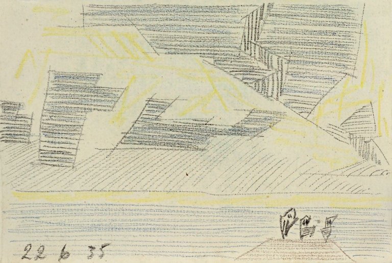 Auf diesem Bild ist das folgende Kunstwerk zu sehen: Lyonel Feininger. Ohne Titel. 1935.