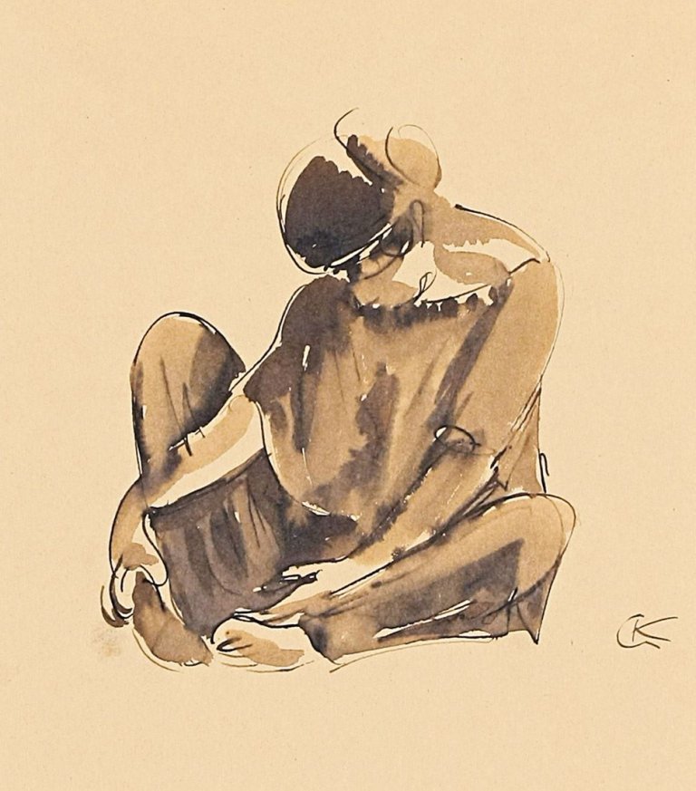 Auf diesem Bild ist das folgende Kunstwerk zu sehen: Georg Kolbe. Sitzende Tänzerin. 1916.