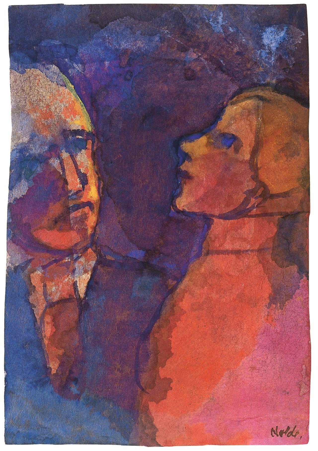 This picture shows the following artwork: Emil Nolde. Frau und Mann. Circa 1938/45.